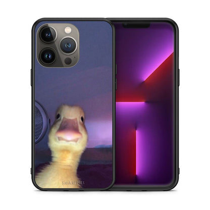 Θήκη iPhone 13 Pro Max Meme Duck από τη Smartfits με σχέδιο στο πίσω μέρος και μαύρο περίβλημα | iPhone 13 Pro Max Meme Duck case with colorful back and black bezels