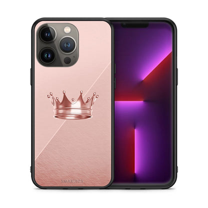 Θήκη iPhone 13 Pro Max Crown Minimal από τη Smartfits με σχέδιο στο πίσω μέρος και μαύρο περίβλημα | iPhone 13 Pro Max Crown Minimal case with colorful back and black bezels