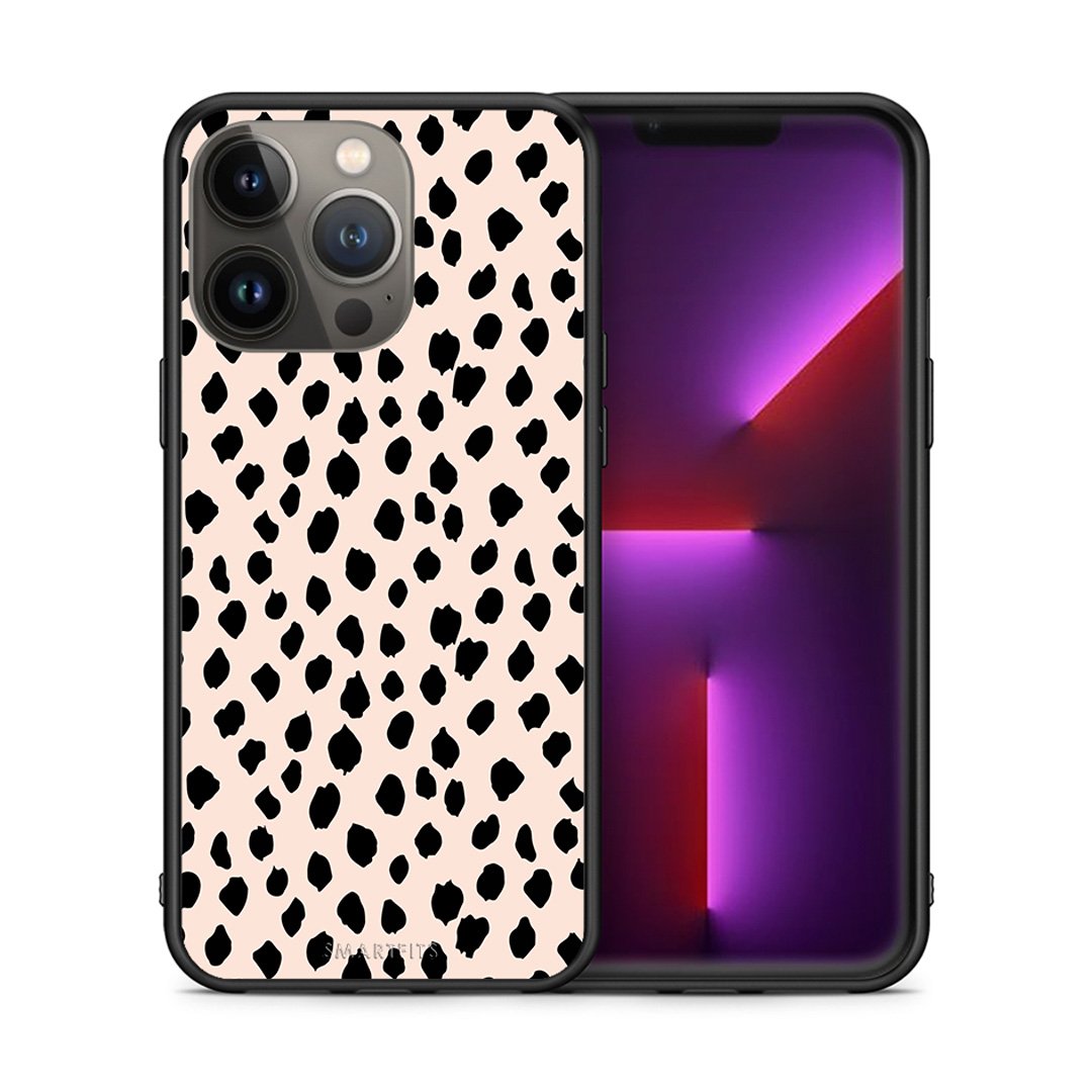 Θήκη iPhone 13 Pro Max New Polka Dots από τη Smartfits με σχέδιο στο πίσω μέρος και μαύρο περίβλημα | iPhone 13 Pro Max New Polka Dots case with colorful back and black bezels
