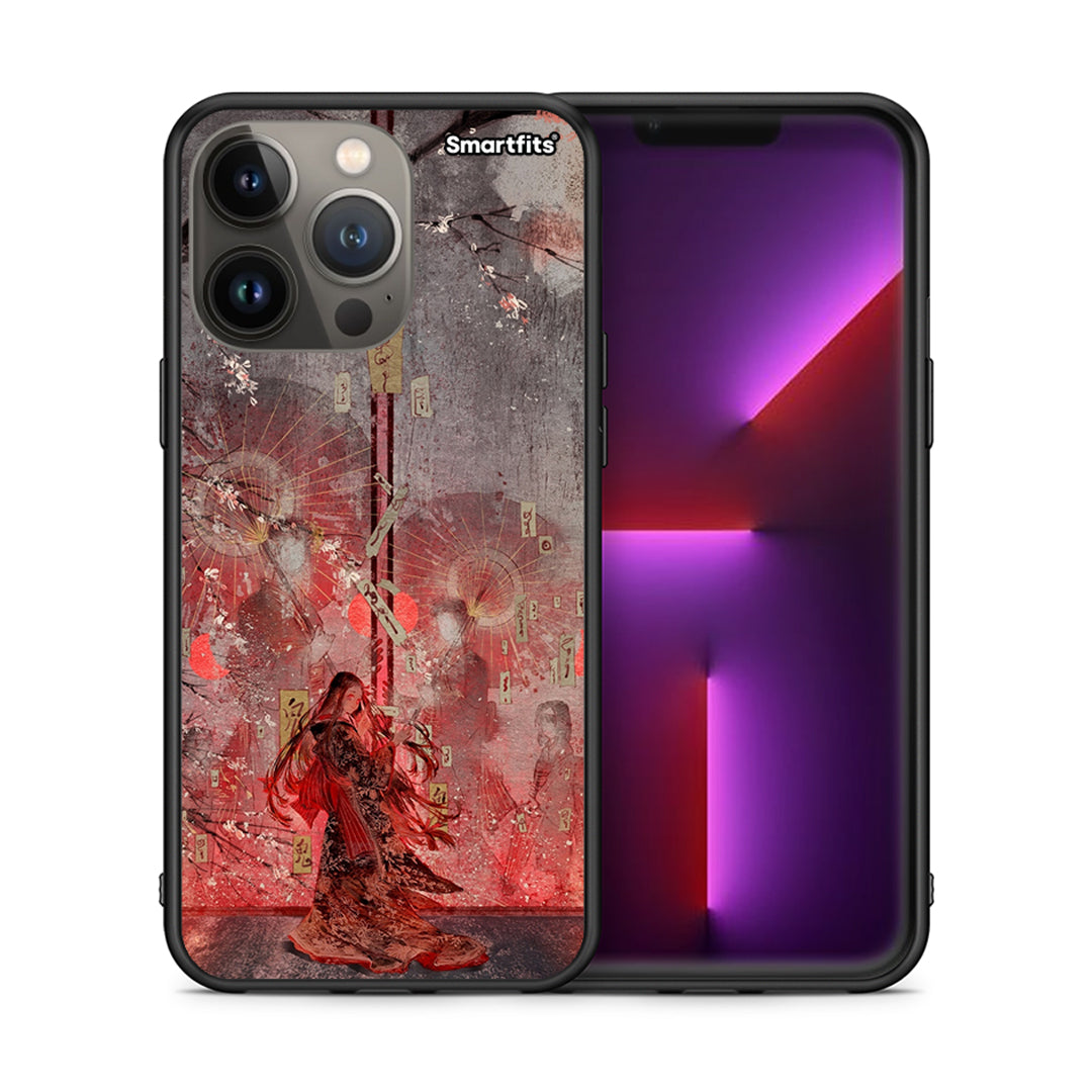 Θήκη iPhone 13 Pro Max Nezuko Kamado από τη Smartfits με σχέδιο στο πίσω μέρος και μαύρο περίβλημα | iPhone 13 Pro Max Nezuko Kamado case with colorful back and black bezels