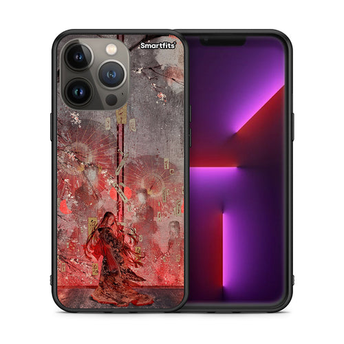 Θήκη iPhone 13 Pro Max Nezuko Kamado από τη Smartfits με σχέδιο στο πίσω μέρος και μαύρο περίβλημα | iPhone 13 Pro Max Nezuko Kamado case with colorful back and black bezels