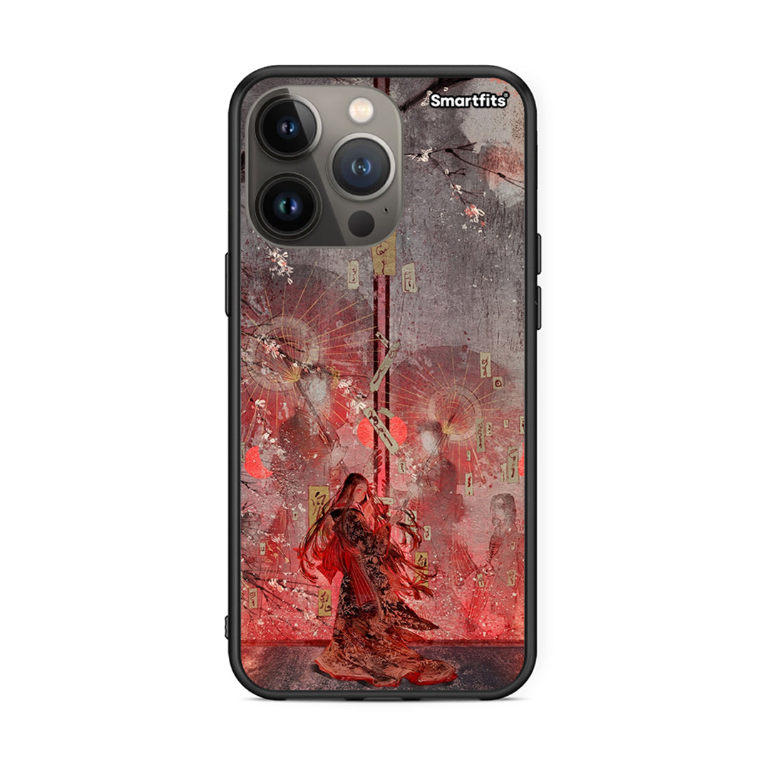 iPhone 13 Pro Max Nezuko Kamado θήκη από τη Smartfits με σχέδιο στο πίσω μέρος και μαύρο περίβλημα | Smartphone case with colorful back and black bezels by Smartfits