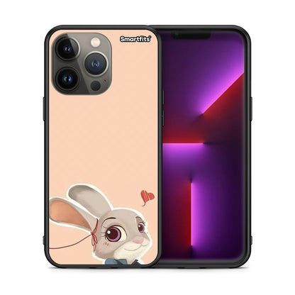 Θήκη iPhone 13 Pro Max Nick Wilde And Judy Hopps Love 2 από τη Smartfits με σχέδιο στο πίσω μέρος και μαύρο περίβλημα | iPhone 13 Pro Max Nick Wilde And Judy Hopps Love 2 case with colorful back and black bezels