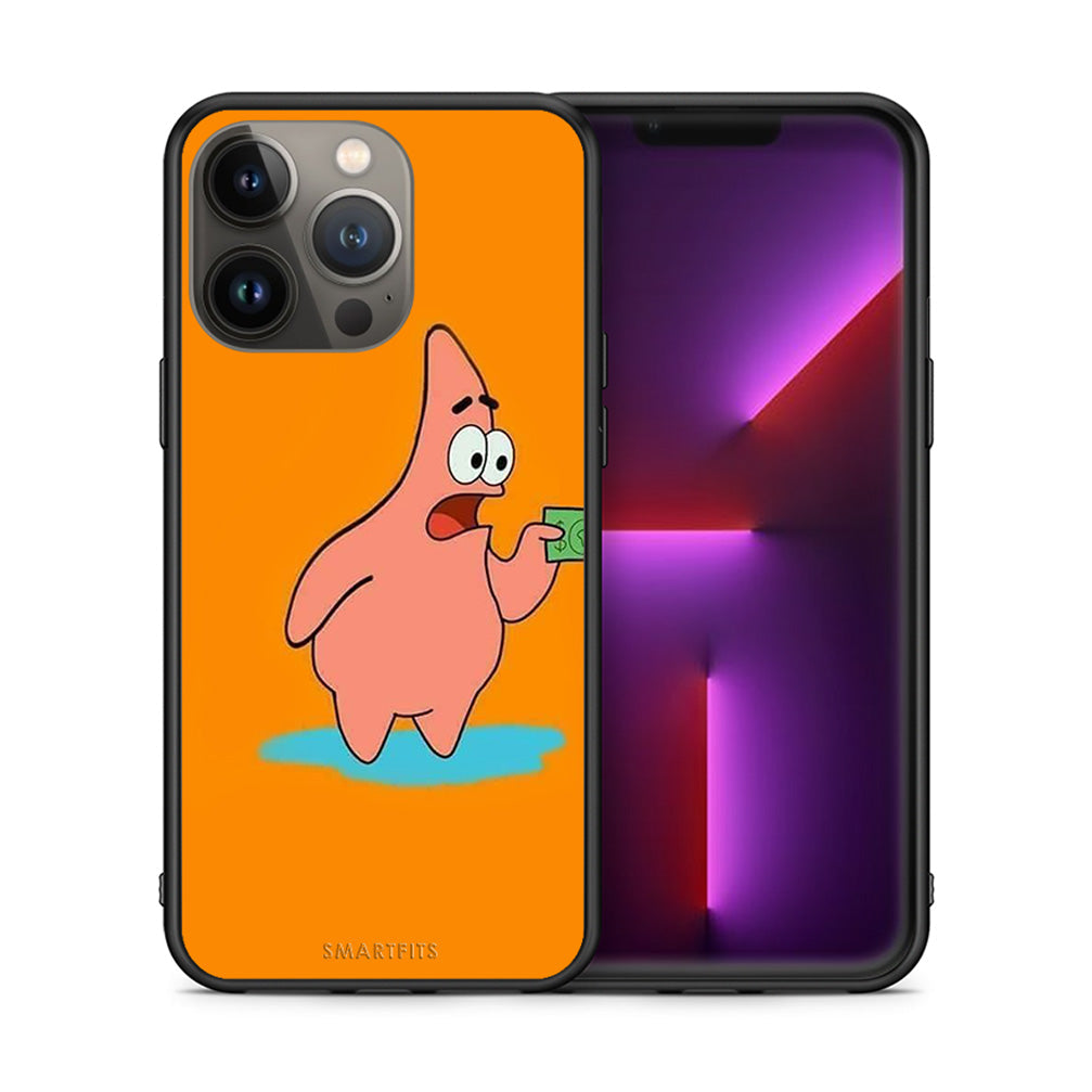 Θήκη Αγίου Βαλεντίνου iPhone 13 Pro Max No Money 1 από τη Smartfits με σχέδιο στο πίσω μέρος και μαύρο περίβλημα | iPhone 13 Pro Max No Money 1 case with colorful back and black bezels