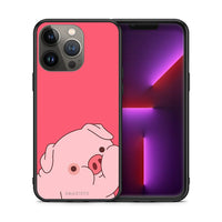 Thumbnail for Θήκη Αγίου Βαλεντίνου iPhone 13 Pro Max Pig Love 1 από τη Smartfits με σχέδιο στο πίσω μέρος και μαύρο περίβλημα | iPhone 13 Pro Max Pig Love 1 case with colorful back and black bezels