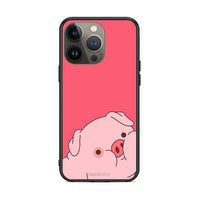 Thumbnail for iPhone 13 Pro Max Pig Love 1 Θήκη Αγίου Βαλεντίνου από τη Smartfits με σχέδιο στο πίσω μέρος και μαύρο περίβλημα | Smartphone case with colorful back and black bezels by Smartfits