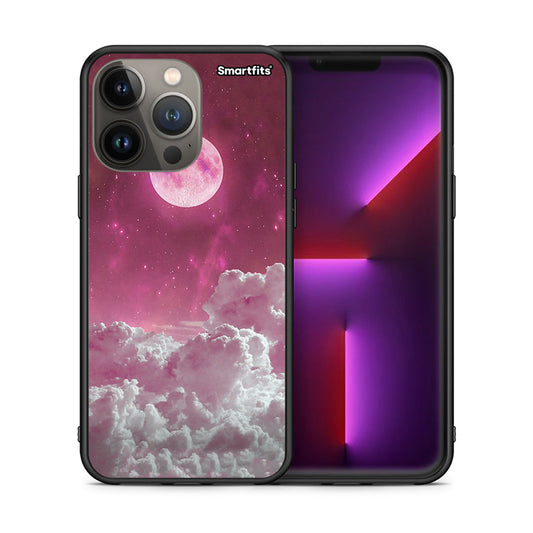 Θήκη iPhone 13 Pro Max Pink Moon από τη Smartfits με σχέδιο στο πίσω μέρος και μαύρο περίβλημα | iPhone 13 Pro Max Pink Moon case with colorful back and black bezels