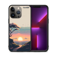 Thumbnail for Θήκη iPhone 13 Pro Max Pixel Sunset από τη Smartfits με σχέδιο στο πίσω μέρος και μαύρο περίβλημα | iPhone 13 Pro Max Pixel Sunset case with colorful back and black bezels