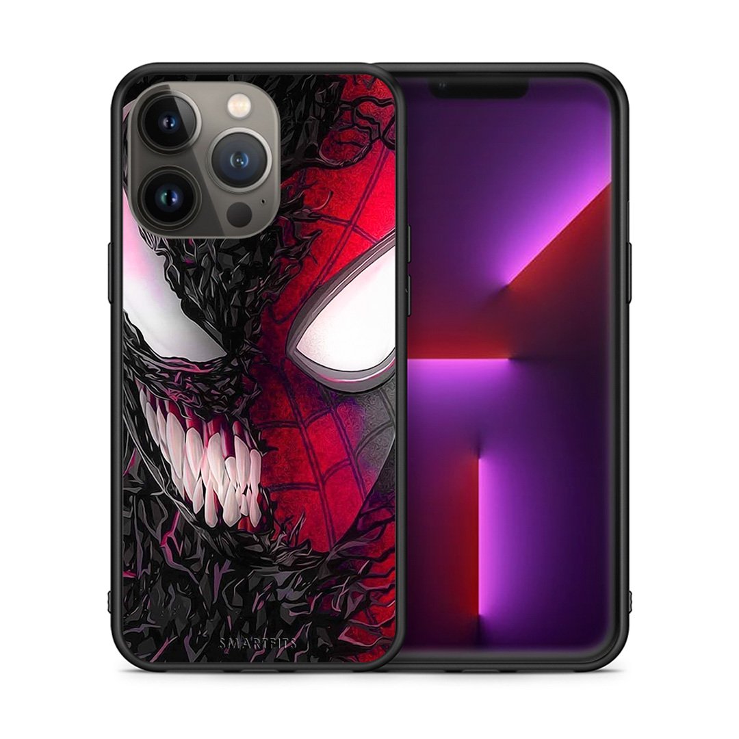 Θήκη iPhone 13 Pro Max SpiderVenom PopArt από τη Smartfits με σχέδιο στο πίσω μέρος και μαύρο περίβλημα | iPhone 13 Pro Max SpiderVenom PopArt case with colorful back and black bezels