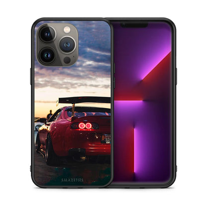 Θήκη iPhone 13 Pro Max Racing Supra από τη Smartfits με σχέδιο στο πίσω μέρος και μαύρο περίβλημα | iPhone 13 Pro Max Racing Supra case with colorful back and black bezels