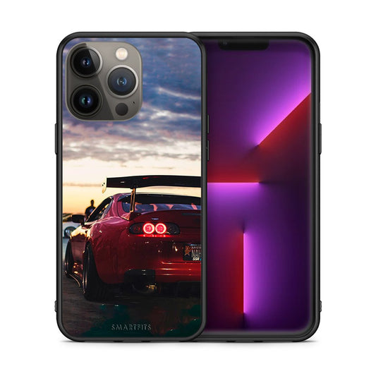Θήκη iPhone 13 Pro Max Racing Supra από τη Smartfits με σχέδιο στο πίσω μέρος και μαύρο περίβλημα | iPhone 13 Pro Max Racing Supra case with colorful back and black bezels