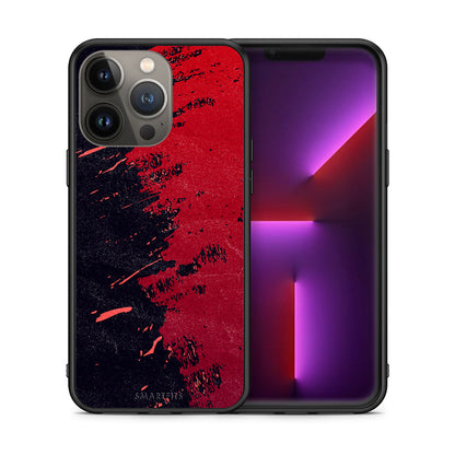 Θήκη Αγίου Βαλεντίνου iPhone 13 Pro Max Red Paint από τη Smartfits με σχέδιο στο πίσω μέρος και μαύρο περίβλημα | iPhone 13 Pro Max Red Paint case with colorful back and black bezels