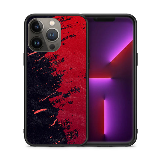 Θήκη Αγίου Βαλεντίνου iPhone 13 Pro Max Red Paint από τη Smartfits με σχέδιο στο πίσω μέρος και μαύρο περίβλημα | iPhone 13 Pro Max Red Paint case with colorful back and black bezels