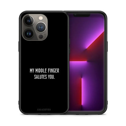 Θήκη iPhone 13 Pro Max Salute από τη Smartfits με σχέδιο στο πίσω μέρος και μαύρο περίβλημα | iPhone 13 Pro Max Salute case with colorful back and black bezels