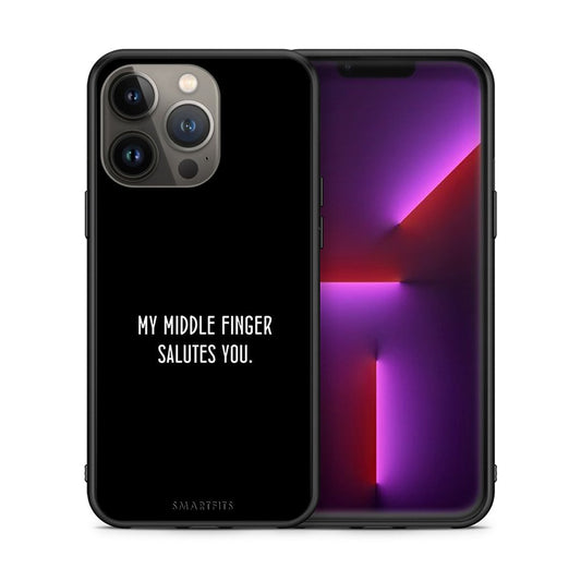 Θήκη iPhone 13 Pro Max Salute από τη Smartfits με σχέδιο στο πίσω μέρος και μαύρο περίβλημα | iPhone 13 Pro Max Salute case with colorful back and black bezels