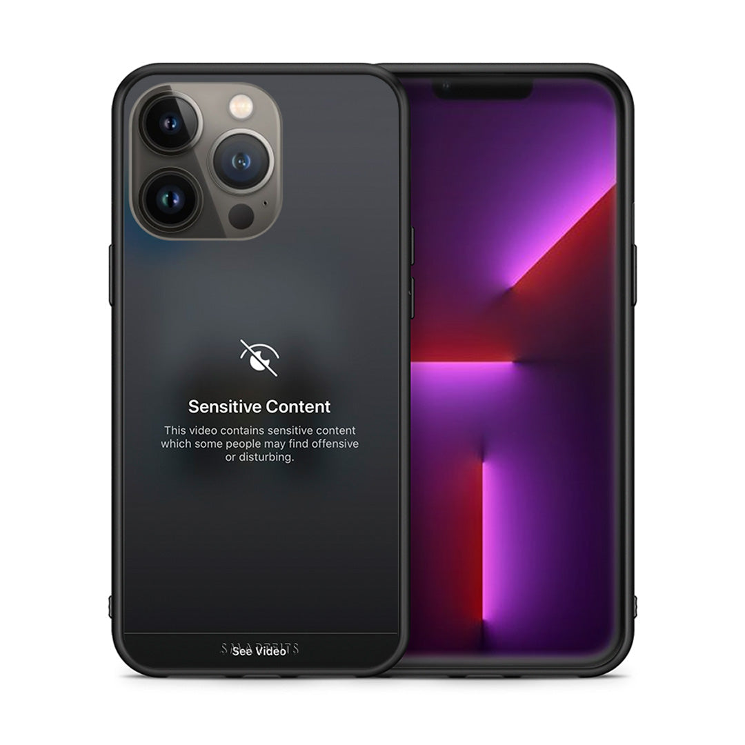 Θήκη iPhone 13 Pro Max Sensitive Content από τη Smartfits με σχέδιο στο πίσω μέρος και μαύρο περίβλημα | iPhone 13 Pro Max Sensitive Content case with colorful back and black bezels