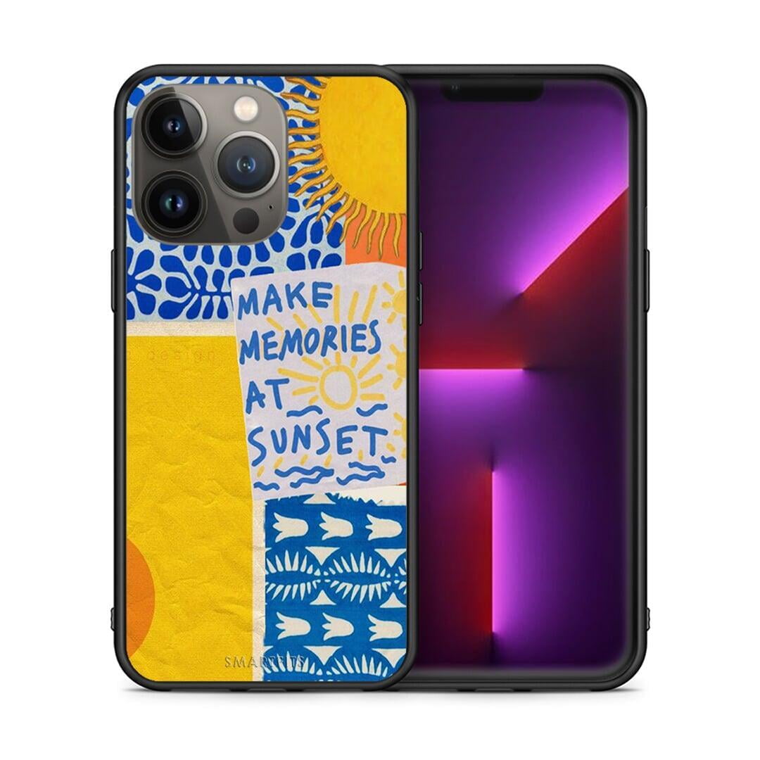 Θήκη iPhone 13 Pro Max Sunset Memories από τη Smartfits με σχέδιο στο πίσω μέρος και μαύρο περίβλημα | iPhone 13 Pro Max Sunset Memories case with colorful back and black bezels