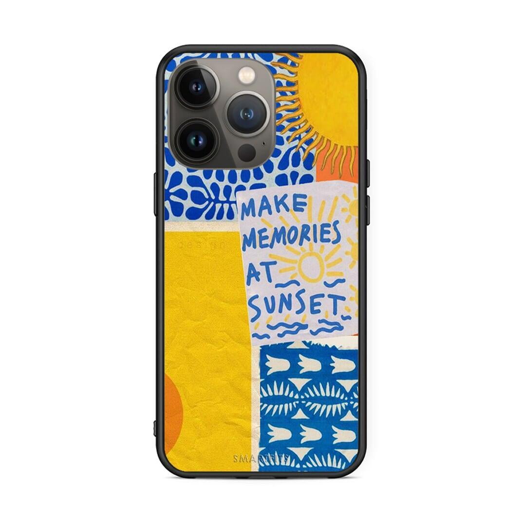 iPhone 13 Pro Max Sunset Memories Θήκη από τη Smartfits με σχέδιο στο πίσω μέρος και μαύρο περίβλημα | Smartphone case with colorful back and black bezels by Smartfits