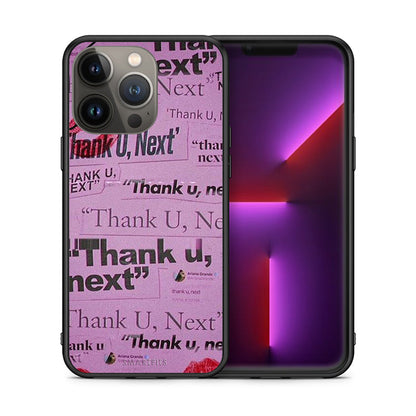 Θήκη Αγίου Βαλεντίνου iPhone 13 Pro Max Thank You Next από τη Smartfits με σχέδιο στο πίσω μέρος και μαύρο περίβλημα | iPhone 13 Pro Max Thank You Next case with colorful back and black bezels