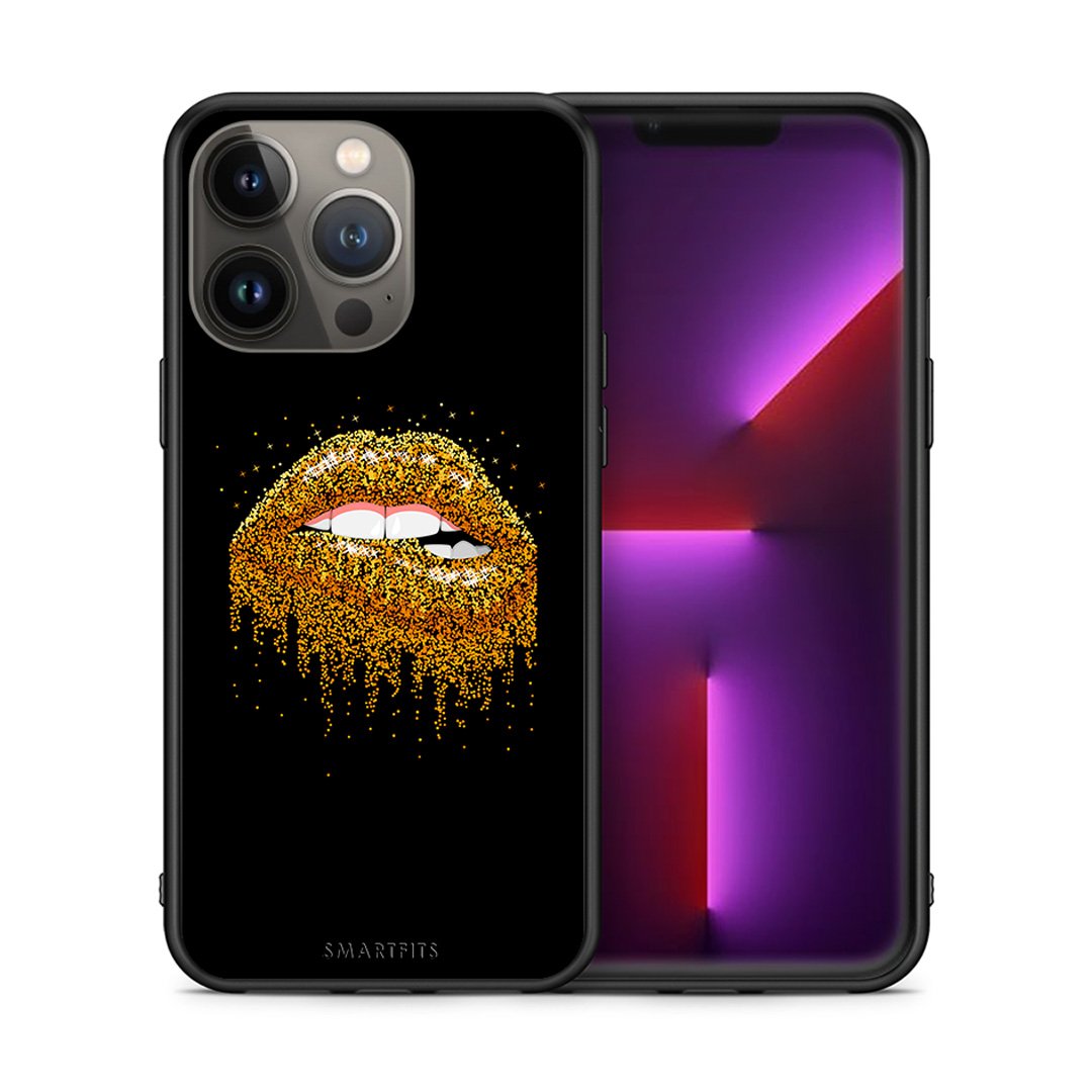Θήκη iPhone 13 Pro Max Golden Valentine από τη Smartfits με σχέδιο στο πίσω μέρος και μαύρο περίβλημα | iPhone 13 Pro Max Golden Valentine case with colorful back and black bezels