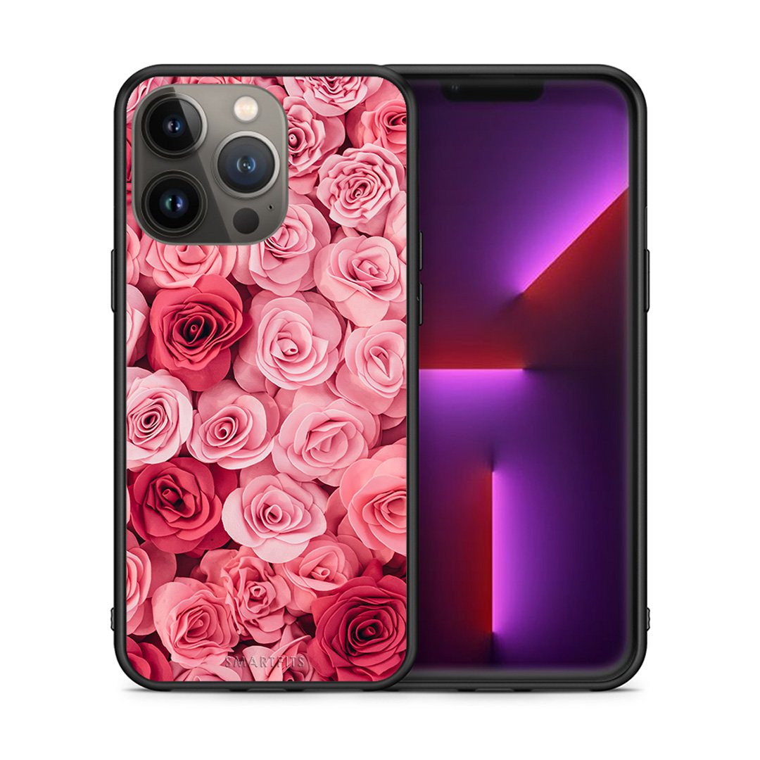 Θήκη iPhone 13 Pro Max RoseGarden Valentine από τη Smartfits με σχέδιο στο πίσω μέρος και μαύρο περίβλημα | iPhone 13 Pro Max RoseGarden Valentine case with colorful back and black bezels