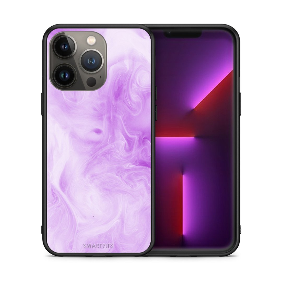 Θήκη iPhone 13 Pro Max Lavender Watercolor από τη Smartfits με σχέδιο στο πίσω μέρος και μαύρο περίβλημα | iPhone 13 Pro Max Lavender Watercolor case with colorful back and black bezels