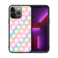 Thumbnail for Θήκη iPhone 13 Pro Max White Daisies από τη Smartfits με σχέδιο στο πίσω μέρος και μαύρο περίβλημα | iPhone 13 Pro Max White Daisies case with colorful back and black bezels