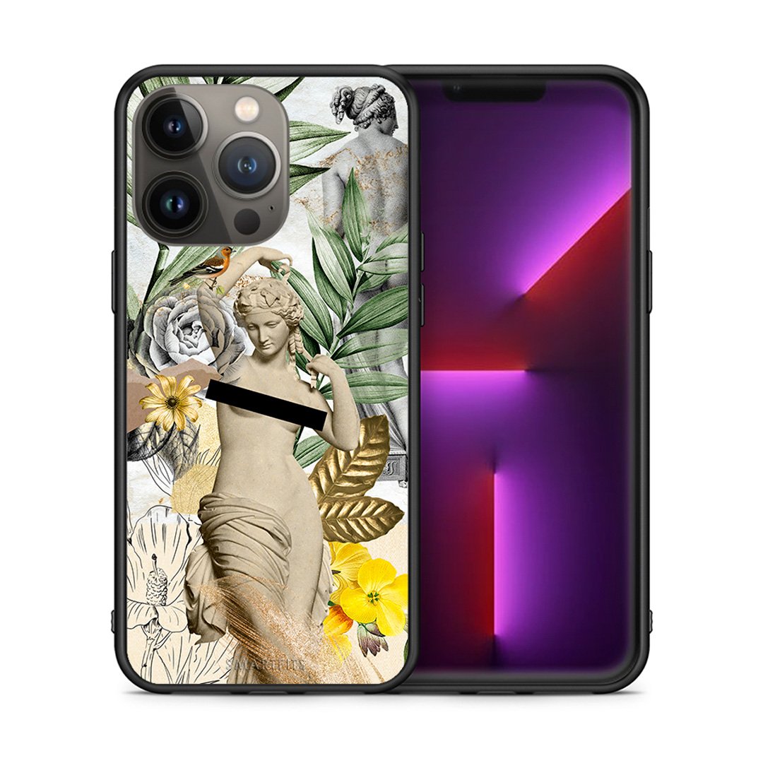 Θήκη iPhone 13 Pro Max Woman Statue από τη Smartfits με σχέδιο στο πίσω μέρος και μαύρο περίβλημα | iPhone 13 Pro Max Woman Statue case with colorful back and black bezels