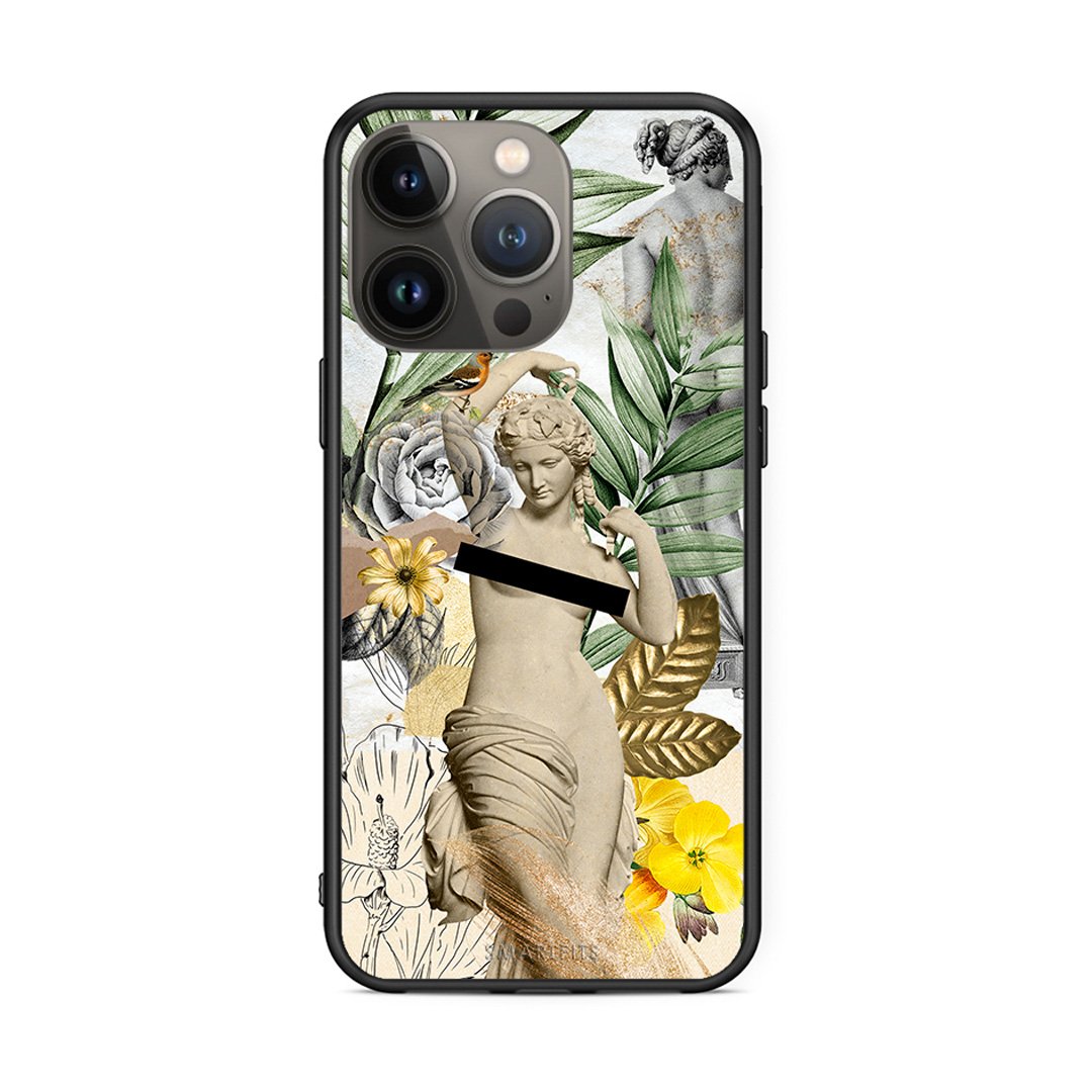 iPhone 13 Pro Max Woman Statue θήκη από τη Smartfits με σχέδιο στο πίσω μέρος και μαύρο περίβλημα | Smartphone case with colorful back and black bezels by Smartfits