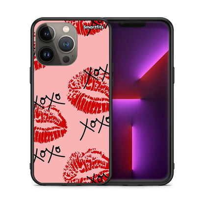 Θήκη iPhone 13 Pro Max XOXO Lips από τη Smartfits με σχέδιο στο πίσω μέρος και μαύρο περίβλημα | iPhone 13 Pro Max XOXO Lips case with colorful back and black bezels