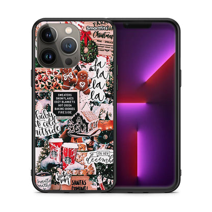 Θήκη iPhone 13 Pro Max Xmas Habbits από τη Smartfits με σχέδιο στο πίσω μέρος και μαύρο περίβλημα | iPhone 13 Pro Max Xmas Habbits case with colorful back and black bezels