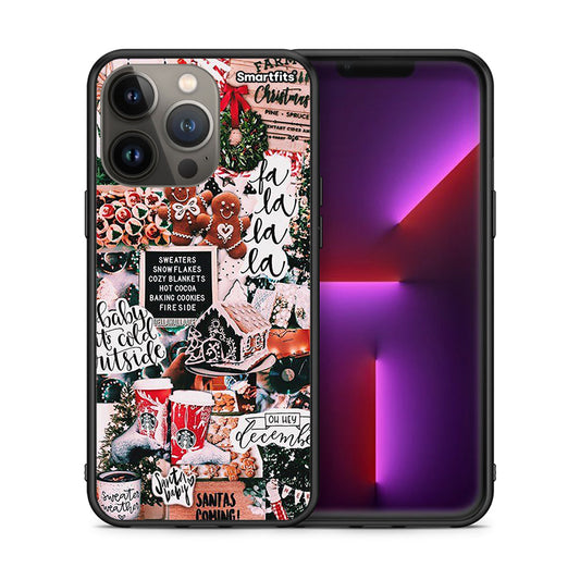 Θήκη iPhone 13 Pro Max Xmas Habbits από τη Smartfits με σχέδιο στο πίσω μέρος και μαύρο περίβλημα | iPhone 13 Pro Max Xmas Habbits case with colorful back and black bezels