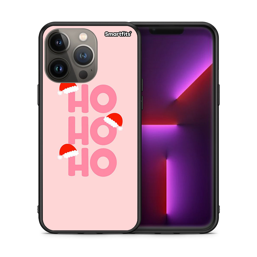 Θήκη iPhone 13 Pro Max Xmas Ho Ho Ho από τη Smartfits με σχέδιο στο πίσω μέρος και μαύρο περίβλημα | iPhone 13 Pro Max Xmas Ho Ho Ho case with colorful back and black bezels