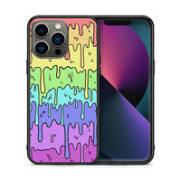 Thumbnail for Θήκη iPhone 13 Pro Melting Rainbow από τη Smartfits με σχέδιο στο πίσω μέρος και μαύρο περίβλημα | iPhone 13 Pro Melting Rainbow case with colorful back and black bezels