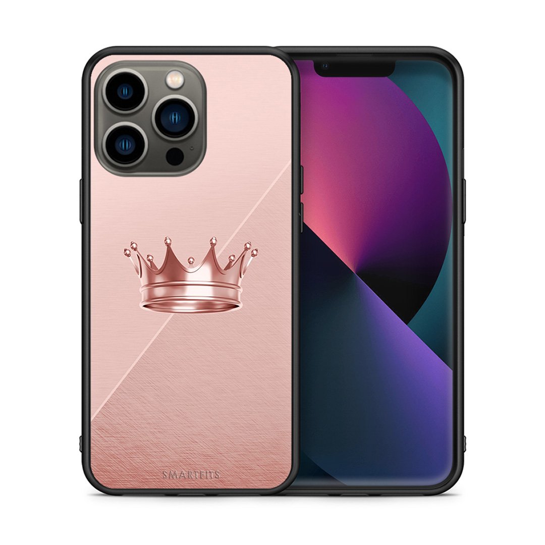 Θήκη iPhone 13 Pro Crown Minimal από τη Smartfits με σχέδιο στο πίσω μέρος και μαύρο περίβλημα | iPhone 13 Pro Crown Minimal case with colorful back and black bezels