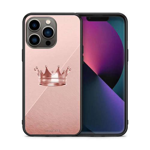 Θήκη iPhone 13 Pro Crown Minimal από τη Smartfits με σχέδιο στο πίσω μέρος και μαύρο περίβλημα | iPhone 13 Pro Crown Minimal case with colorful back and black bezels