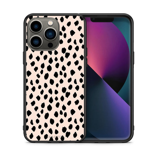 Θήκη iPhone 13 Pro New Polka Dots από τη Smartfits με σχέδιο στο πίσω μέρος και μαύρο περίβλημα | iPhone 13 Pro New Polka Dots case with colorful back and black bezels