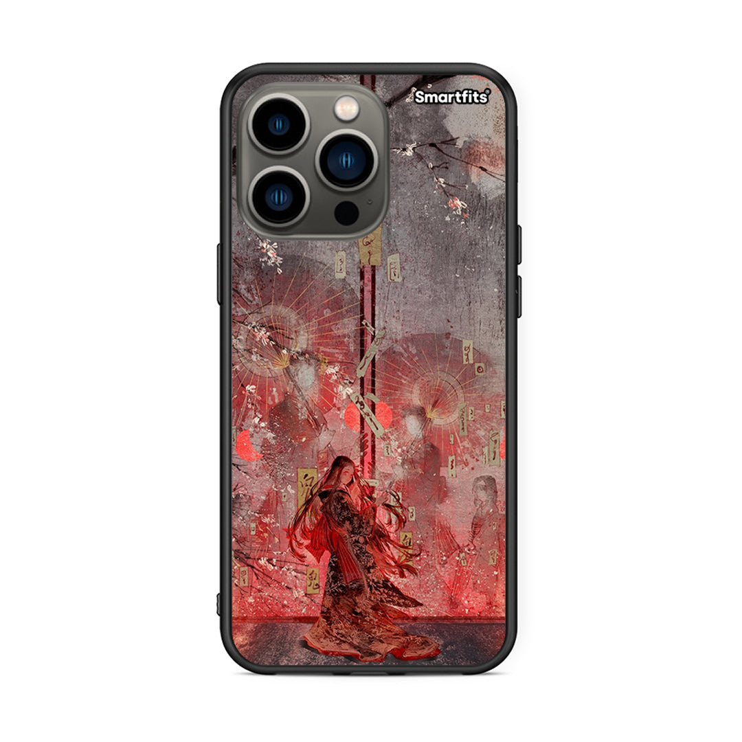 iPhone 13 Pro Nezuko Kamado θήκη από τη Smartfits με σχέδιο στο πίσω μέρος και μαύρο περίβλημα | Smartphone case with colorful back and black bezels by Smartfits