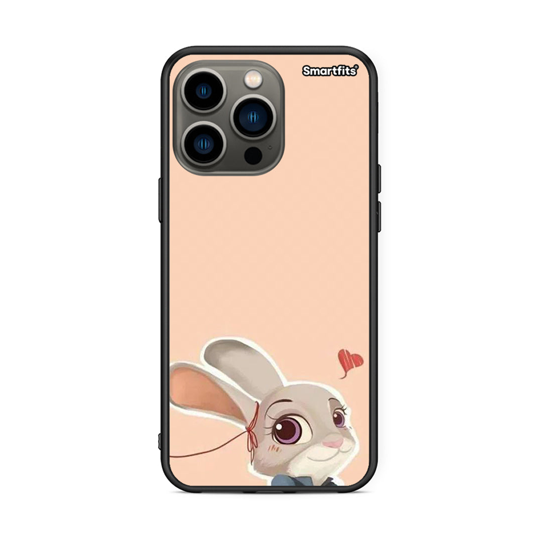 iPhone 13 Pro Nick Wilde And Judy Hopps Love 2 θήκη από τη Smartfits με σχέδιο στο πίσω μέρος και μαύρο περίβλημα | Smartphone case with colorful back and black bezels by Smartfits