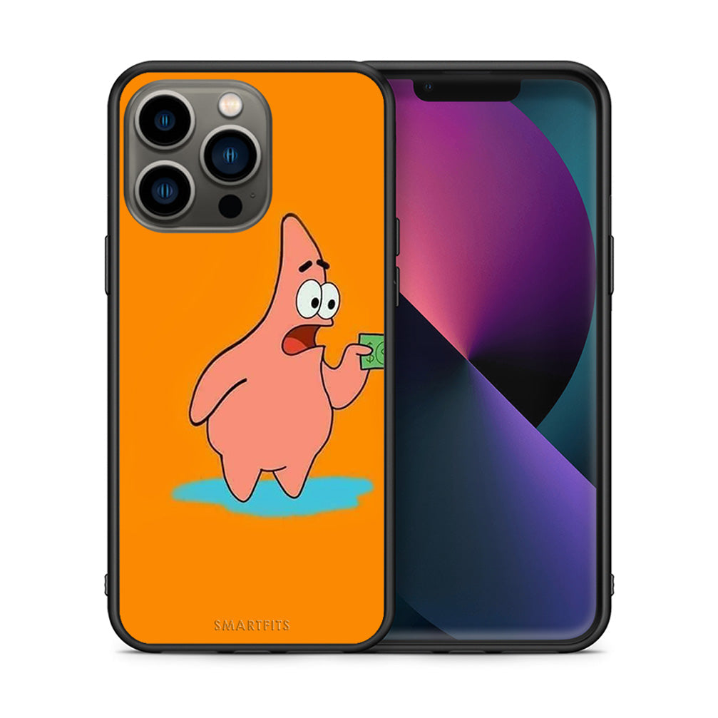 Θήκη Αγίου Βαλεντίνου iPhone 13 Pro No Money 1 από τη Smartfits με σχέδιο στο πίσω μέρος και μαύρο περίβλημα | iPhone 13 Pro No Money 1 case with colorful back and black bezels