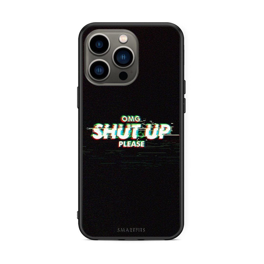 iPhone 13 Pro OMG ShutUp θήκη από τη Smartfits με σχέδιο στο πίσω μέρος και μαύρο περίβλημα | Smartphone case with colorful back and black bezels by Smartfits