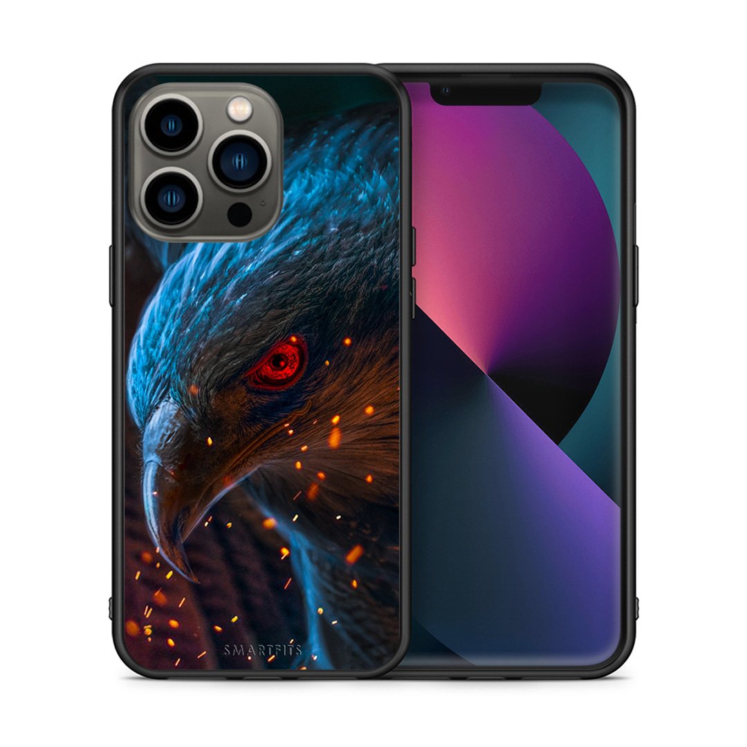 Θήκη iPhone 13 Pro Eagle PopArt από τη Smartfits με σχέδιο στο πίσω μέρος και μαύρο περίβλημα | iPhone 13 Pro Eagle PopArt case with colorful back and black bezels