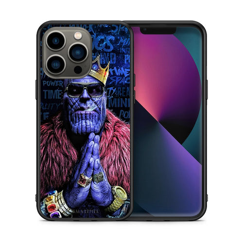 Θήκη iPhone 13 Pro Thanos PopArt από τη Smartfits με σχέδιο στο πίσω μέρος και μαύρο περίβλημα | iPhone 13 Pro Thanos PopArt case with colorful back and black bezels