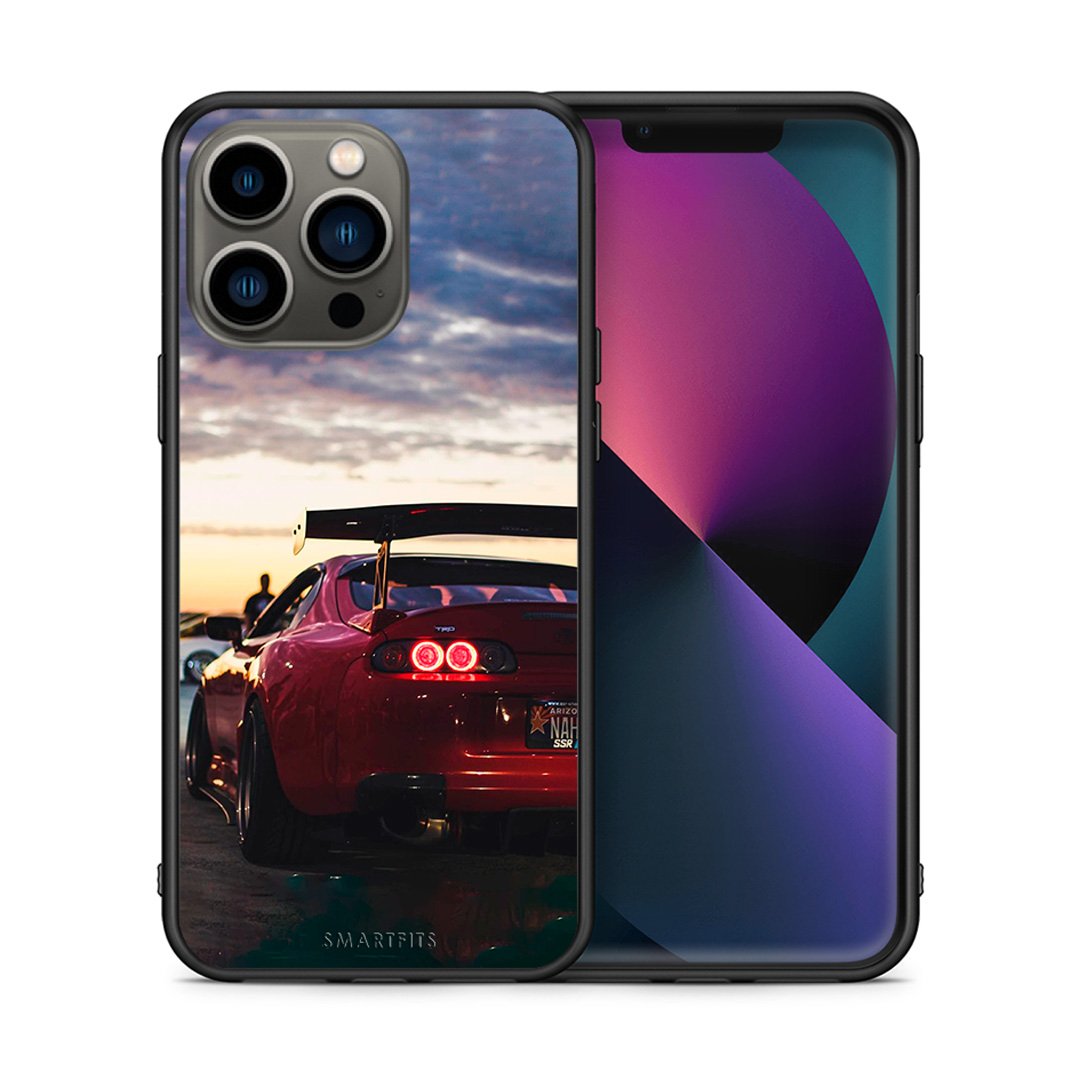 Θήκη iPhone 13 Pro Racing Supra από τη Smartfits με σχέδιο στο πίσω μέρος και μαύρο περίβλημα | iPhone 13 Pro Racing Supra case with colorful back and black bezels