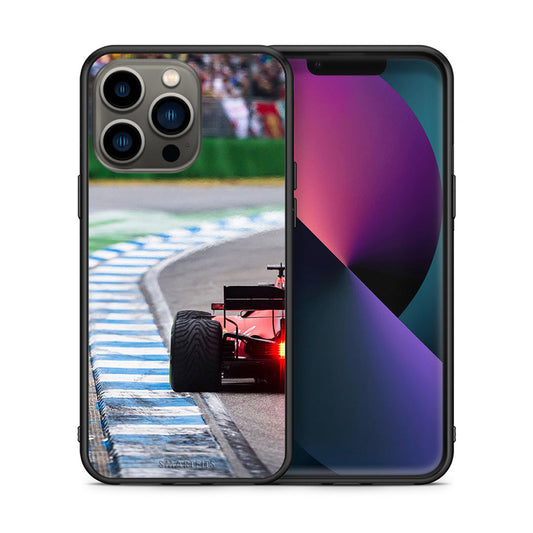 Θήκη iPhone 13 Pro Racing Vibes από τη Smartfits με σχέδιο στο πίσω μέρος και μαύρο περίβλημα | iPhone 13 Pro Racing Vibes case with colorful back and black bezels