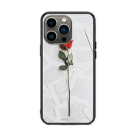 Thumbnail for iPhone 13 Pro Red Rose θήκη από τη Smartfits με σχέδιο στο πίσω μέρος και μαύρο περίβλημα | Smartphone case with colorful back and black bezels by Smartfits