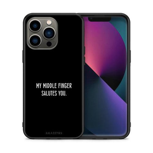 Θήκη iPhone 13 Pro Salute από τη Smartfits με σχέδιο στο πίσω μέρος και μαύρο περίβλημα | iPhone 13 Pro Salute case with colorful back and black bezels
