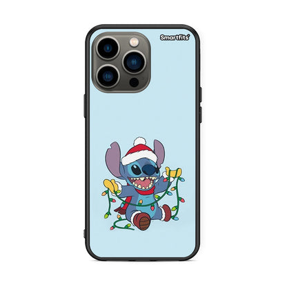 iPhone 13 Pro Santa Stich θήκη από τη Smartfits με σχέδιο στο πίσω μέρος και μαύρο περίβλημα | Smartphone case with colorful back and black bezels by Smartfits