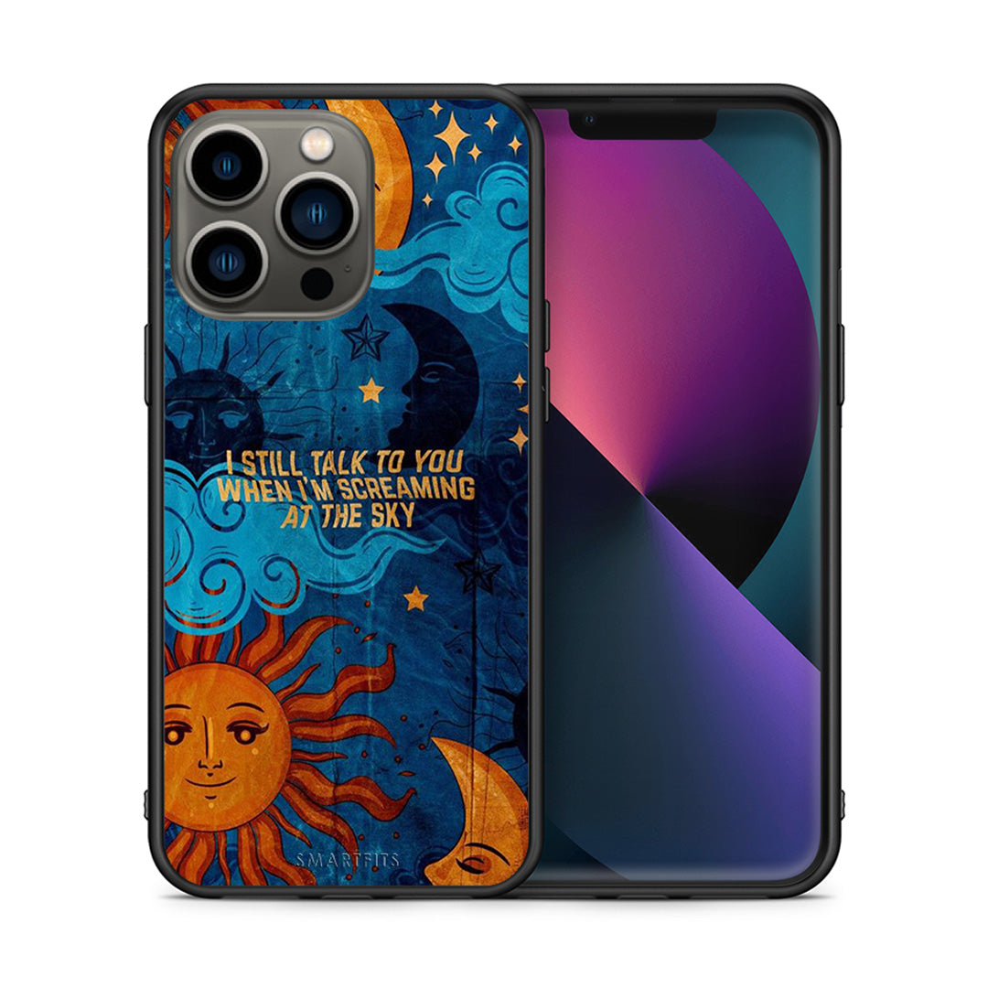 Θήκη iPhone 13 Pro Screaming Sky από τη Smartfits με σχέδιο στο πίσω μέρος και μαύρο περίβλημα | iPhone 13 Pro Screaming Sky case with colorful back and black bezels