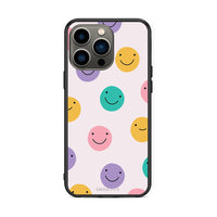 Thumbnail for iPhone 13 Pro Smiley Faces θήκη από τη Smartfits με σχέδιο στο πίσω μέρος και μαύρο περίβλημα | Smartphone case with colorful back and black bezels by Smartfits
